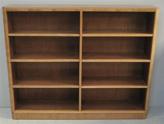 Appraisal: Art Deco walnut open bookcase probably Heal's with adjustable shelves