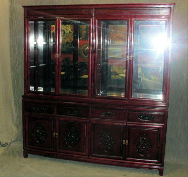 Appraisal: Asian Style Door China Cabinet From a Westchester estate Dimensions