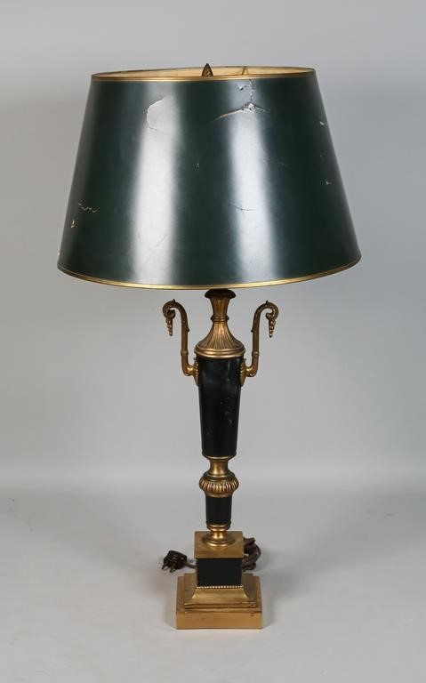 Appraisal: MUTUAL SUNSET LIGHTING COMPANY NEOCLASSICAL LAMPMutual Sunset Lighting Company brass