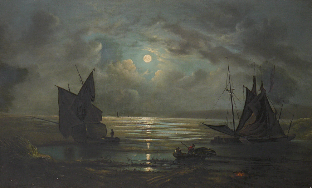 Appraisal: NORTHCOTE Henry B American Mid- th Century Moonlit Beach Painting