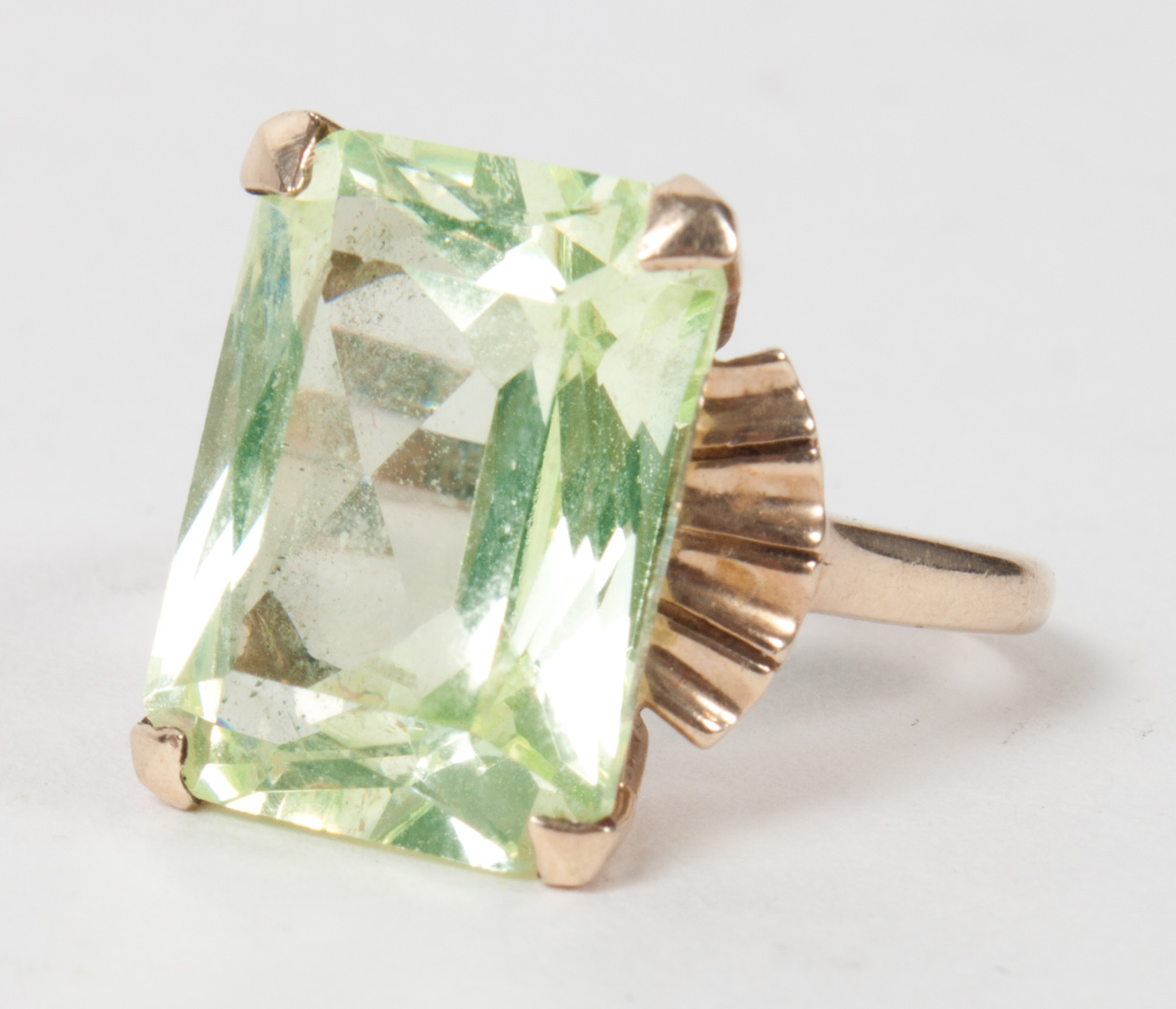 Appraisal: Lady's K gold green citrine ring size grams