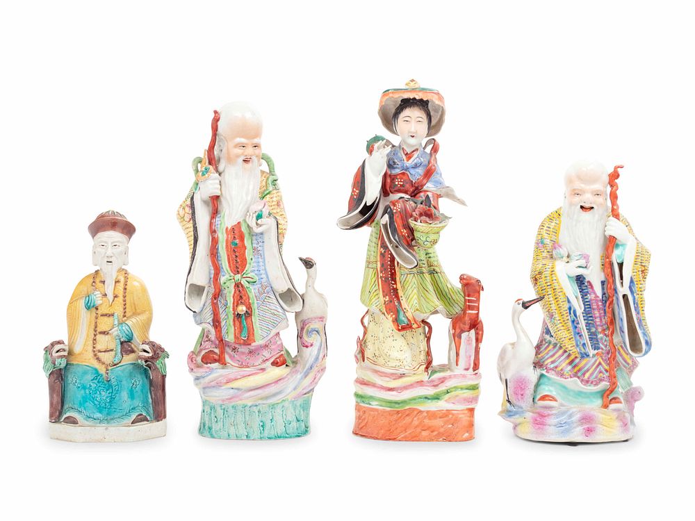 Appraisal: Four Chinese Porcelain Figures Four Chinese Porcelain Figures comprising two