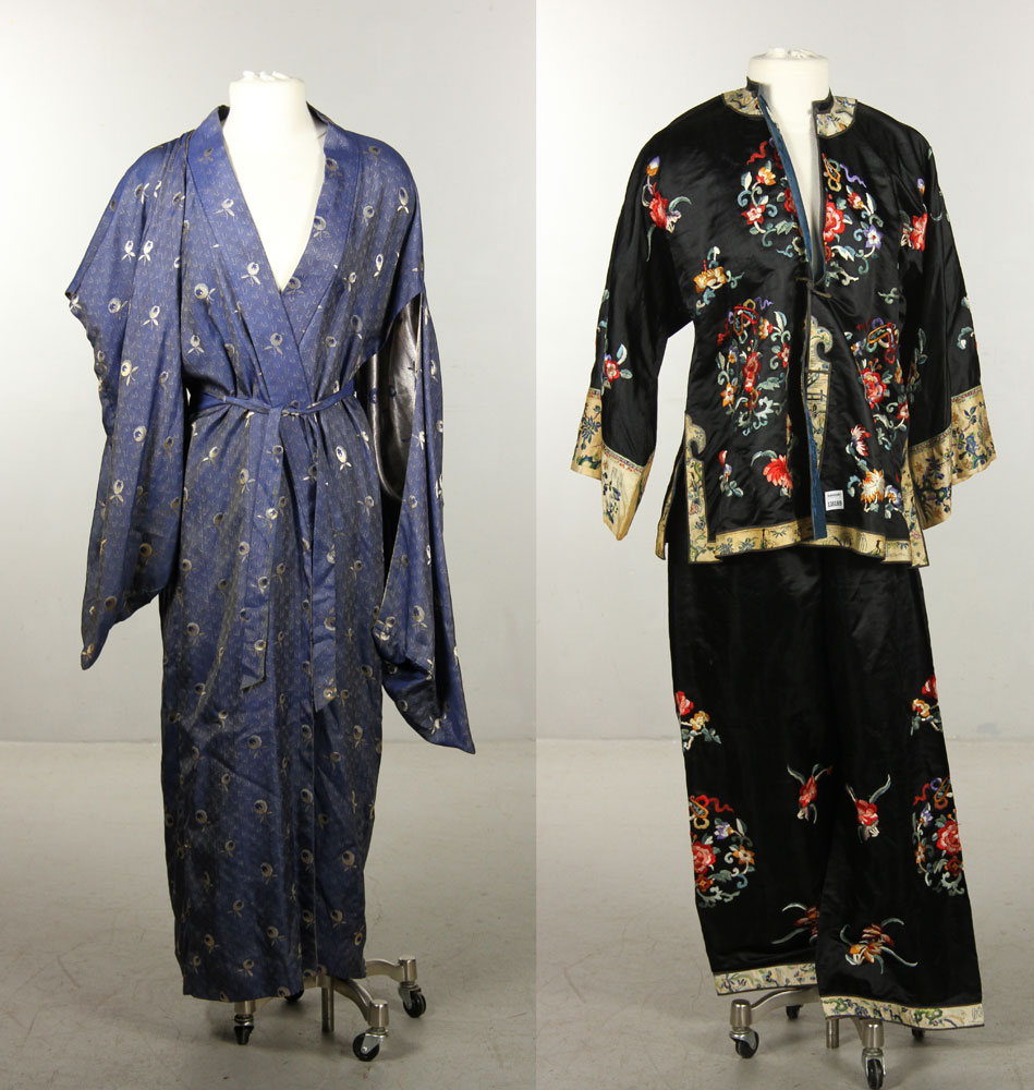 Appraisal: - Two Chinese Silk Gowns Lot of two Chinese silk