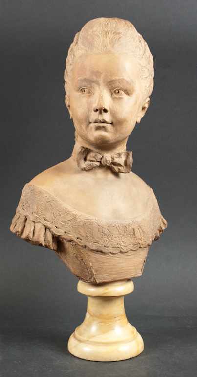 Appraisal: Continental painted plaster bust of an th century young woman