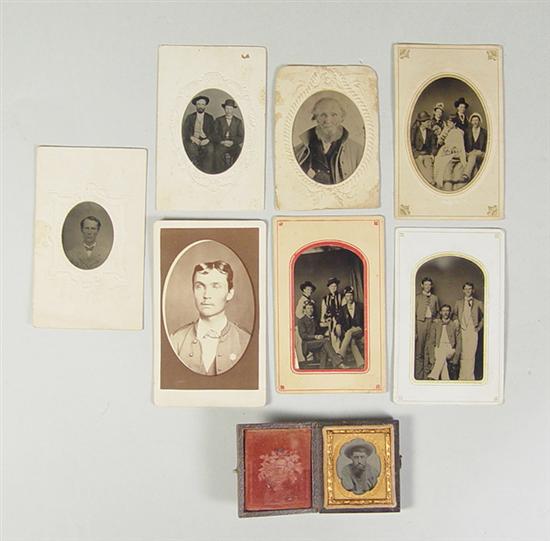 Appraisal: Tintype Photos Carte-de-Visites Six mounted tintypes Circa 's showing couples