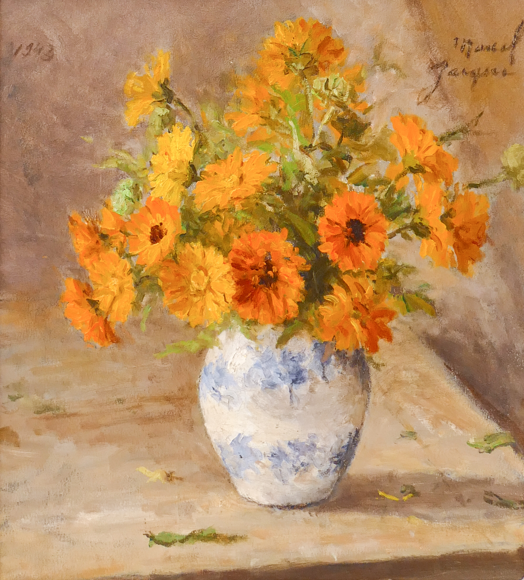 Appraisal: Marcel Jacque - France 'Still Life with Daisies' Oil on