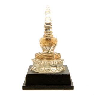 Appraisal: A Rock Crystal Stupa th Century cm A Rock Crystal