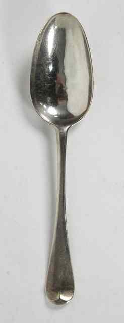 Appraisal: A George II old English pattern silver table spoon London