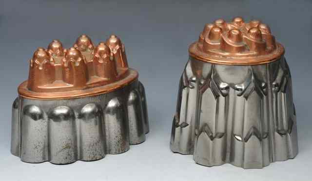 Appraisal: TWO VICTORIAN TIN AND COPPER JELLY MOULDS