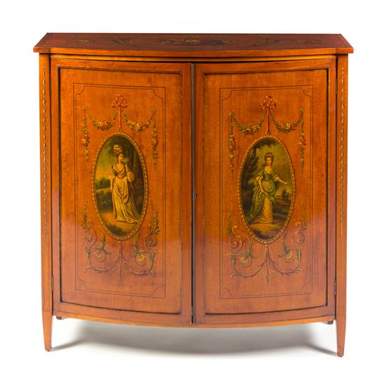 Appraisal: Sale Lot An English Adam Style Painted Cabinet mid- th