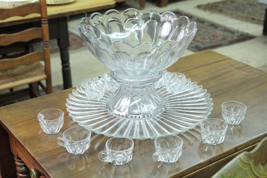 Appraisal: FOURTEEN PIECE HEISEY PUNCH SET Consists of a circular scalloped