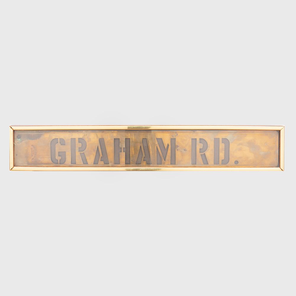 Appraisal: Bradley-Garvey Co Framed Metal Street Sign for Graham Road Stamped