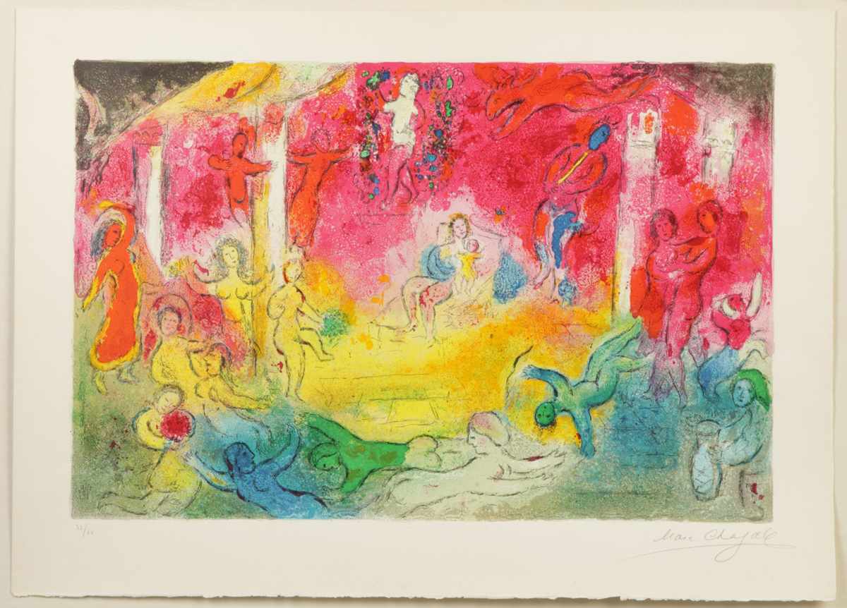 Appraisal: Marc Chagall Russian French - ''Temple and History of Bacchus