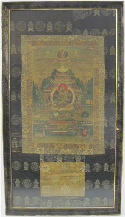 Appraisal: Sino Tibetan painted thangka th th century