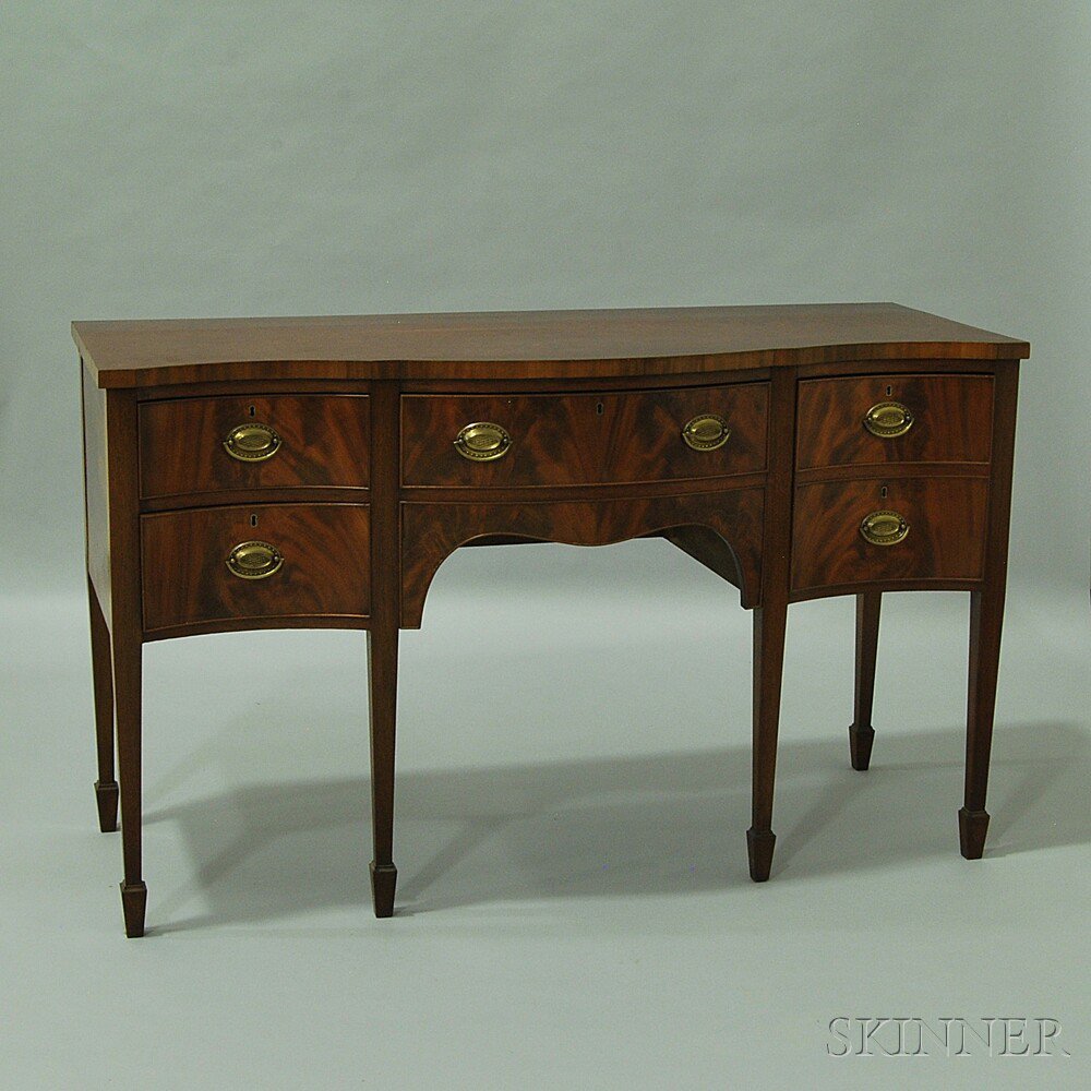 Appraisal: Federal-style Mahogany and Mahogany Veneer Sideboard the rectangular top with