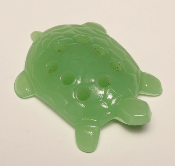 Appraisal: Fenton Jade Turtle flower block frog holes