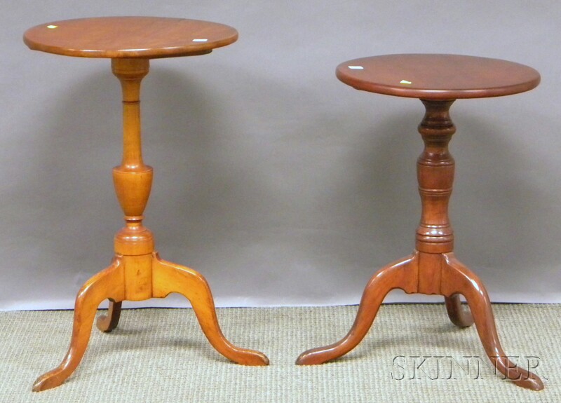 Appraisal: Federal Maple Tilt-top Candlestand and an Empire Maple and Cherry