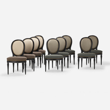 Appraisal: Modern DINING CHAIRS SET OF NINE c enameled wood patinated