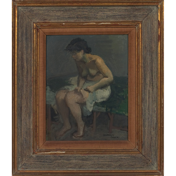 Appraisal: Raphael Soyer American - ''Seated Nude '' c oil on