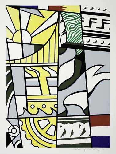 Appraisal: ROY LICHTENSTEIN Bicentennial Print Color lithograph and screenprint on white