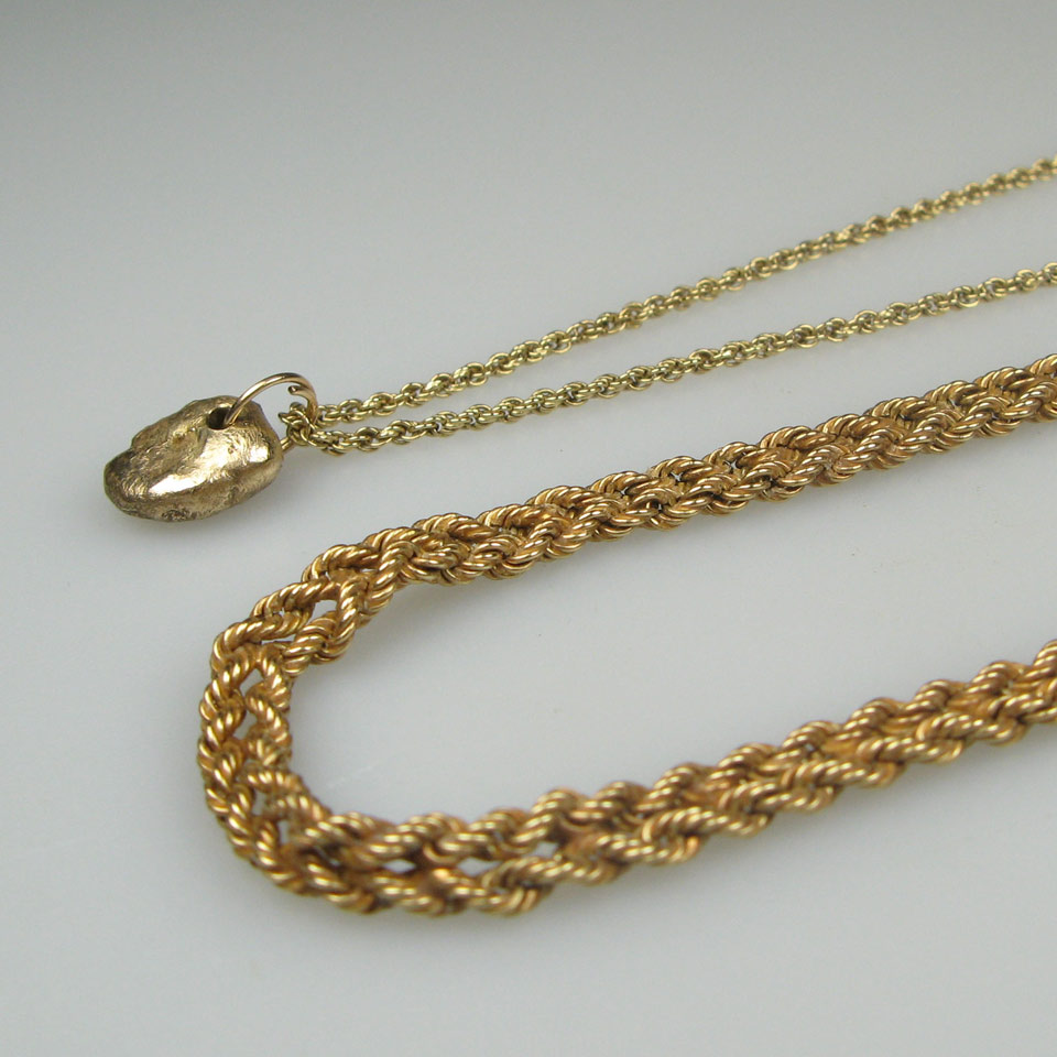 Appraisal: k Yellow Gold Double Rope Chain and a k yellow