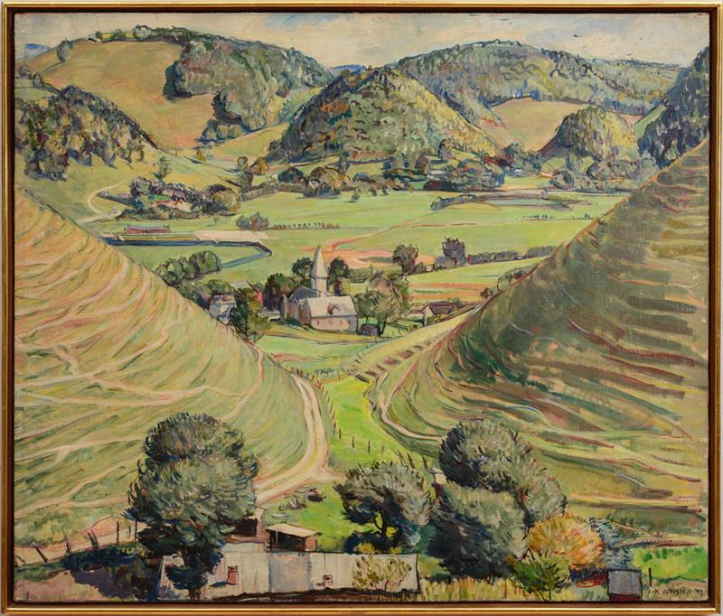 Appraisal: MAURICE GROSSER - CHURCH AT SALTVILLE VA Oil on canvas