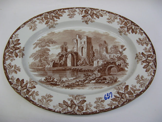 Appraisal: AN ENGLISH COPELAND PORCELAIN SERVING PLATTER having brown transfer pattern