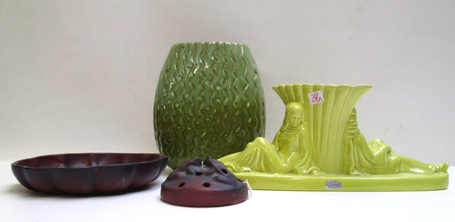 Appraisal: FOUR ASSORTED AMERICAN ART POTTERY piece set by Van Briggle