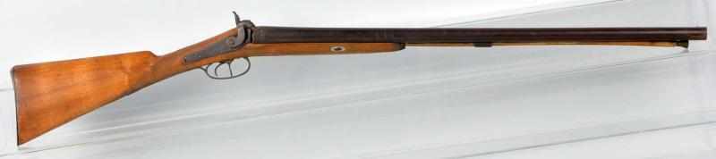 Appraisal: Richards Double Barrel Hammer Shotgun Description Muzzle loading percussion shotgun