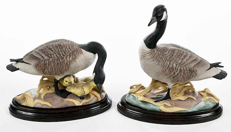 Appraisal: Pair Boehm Porcelain Figural Canada Geese American - each with