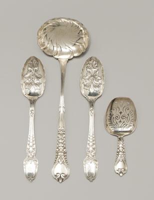 Appraisal: Tiffany sterling flatware St James in ladle and - in