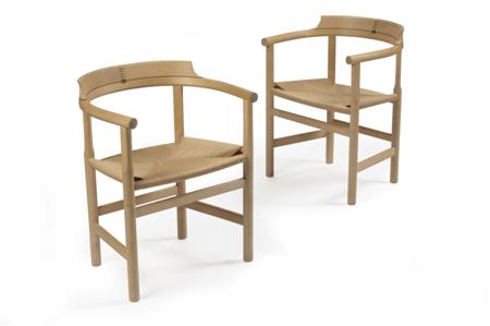 Appraisal: HANS WEGNER FOR PP M BLER DENMARK PAIR OF PP