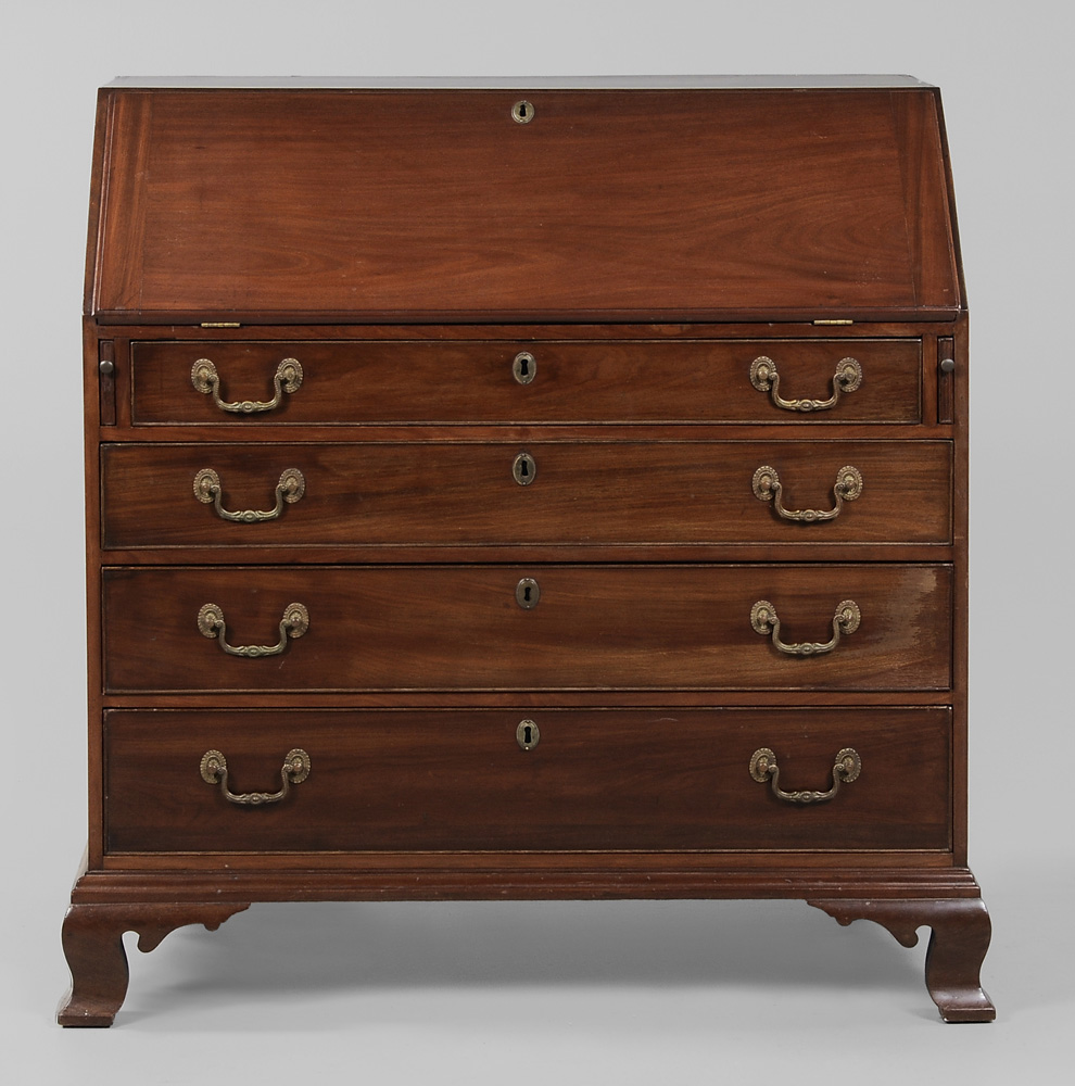 Appraisal: American Chippendale Mahogany Slant- Front Desk New England th century