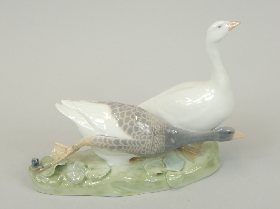 Appraisal: A Royal Copenhagen figure of geese number cm high