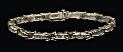 Appraisal: ct diamond tennis bracelet estimated baguette diamonds color H to