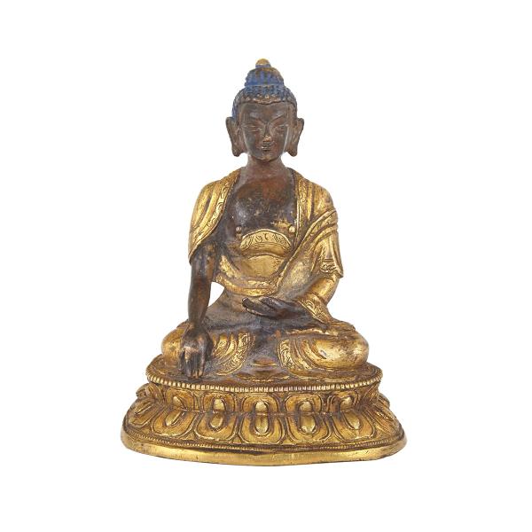 Appraisal: Small Parcel Gilt Bronze Buddha Shakyamuni Sino-Tibetan Seated in vajraparyankasana