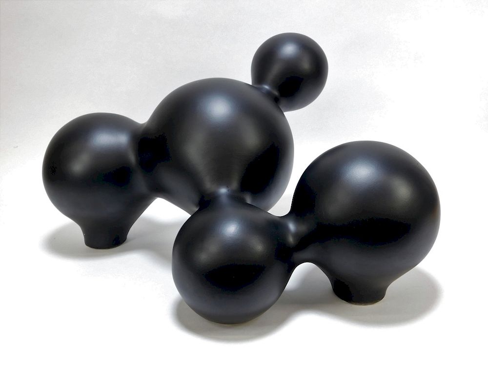 Appraisal: Emmanuel Babled Biomorphic Ceramic Sculpture Italy b Undulating biomorphic cluster