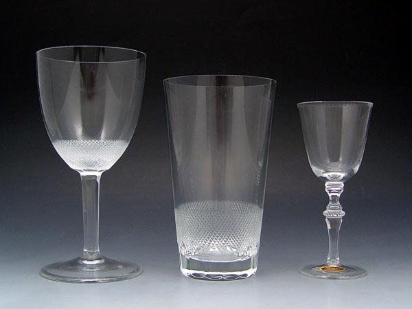 Appraisal: MOSER CRYSTAL TUMBLERS AND STEMS Six wine glasses '' and