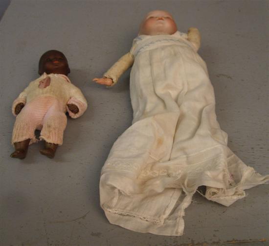 Appraisal: Armand Marseilles black bisque headed doll k and another high