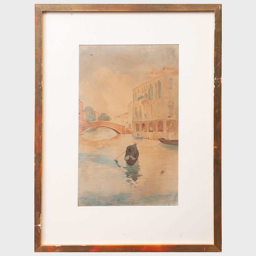 Appraisal: th Century School Venise Watercolor on paper indistinctly signed lower