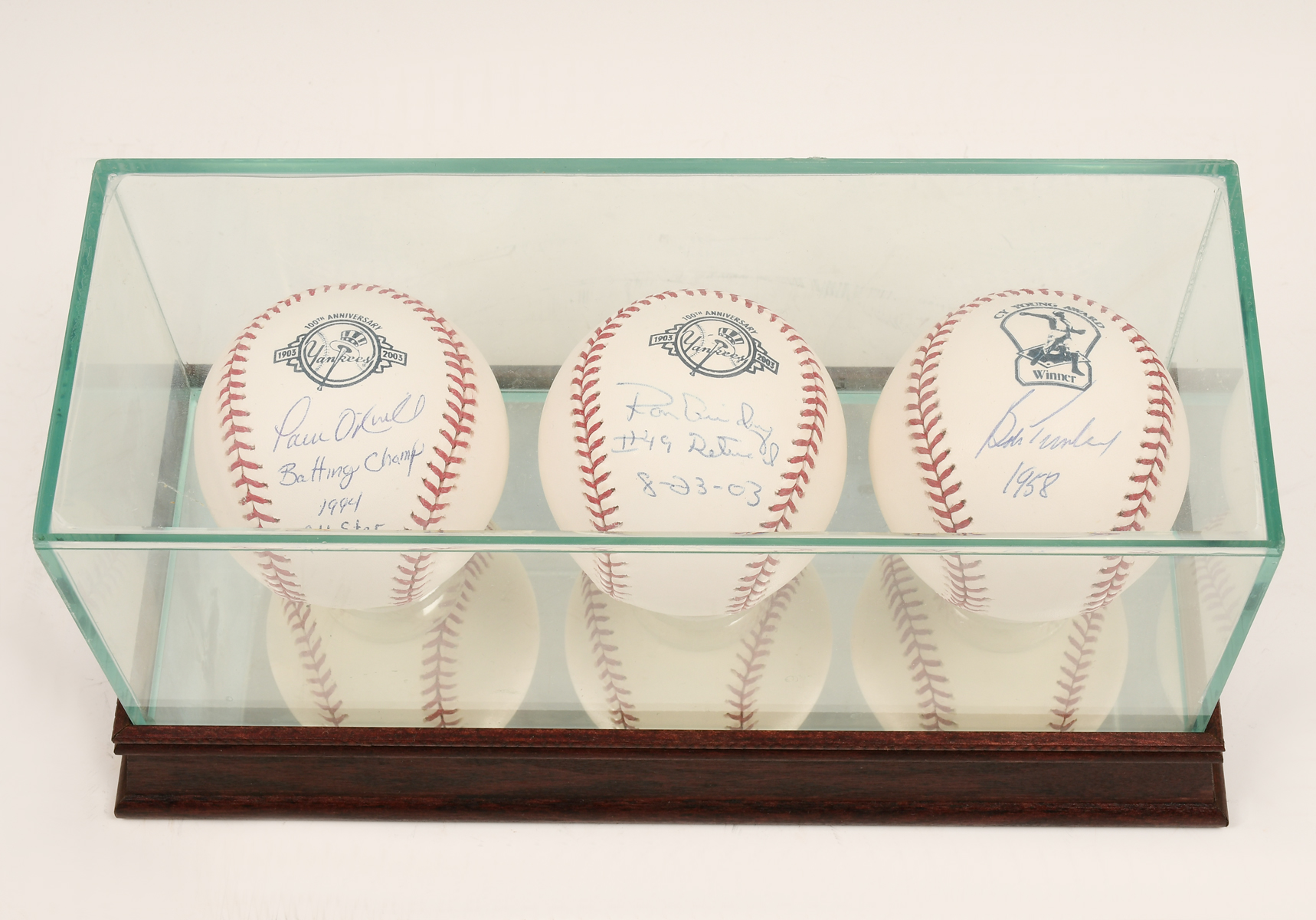 Appraisal: MULTI PIECE SIGNED BASEBALLS AND AUTOGRAPHS LOT th Anniversary New