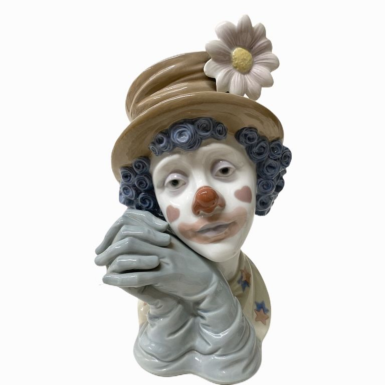 Appraisal: Lladro Clown Head Melancholy Lladro Clown Head Melancholy Total Measures