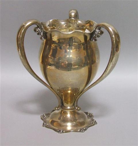 Appraisal: AMERICAN SILVER LOVING TROPHY CUP Of urn form and rising