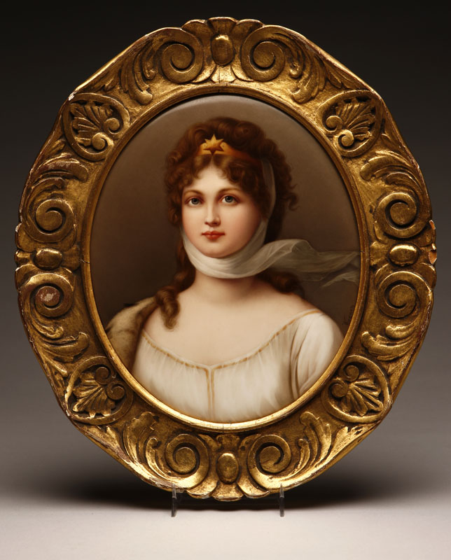 Appraisal: A Berlin KPM porcelain portrait plaque Queen Louise Wagner A