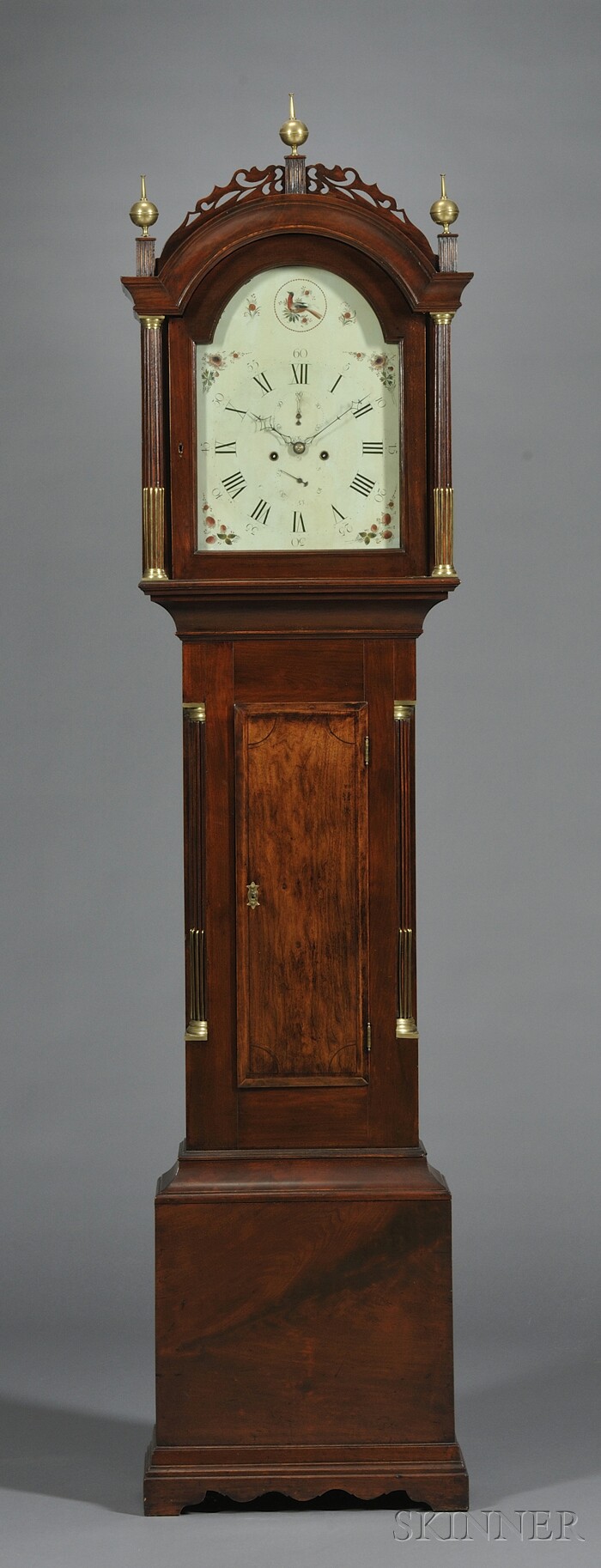 Appraisal: Federal Butternut Tall Clock probably Dracut Massachusetts c the hood