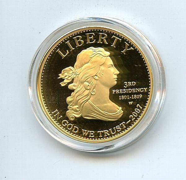 Appraisal: First Spouse Gold Proof oz Jefferson Head With original box