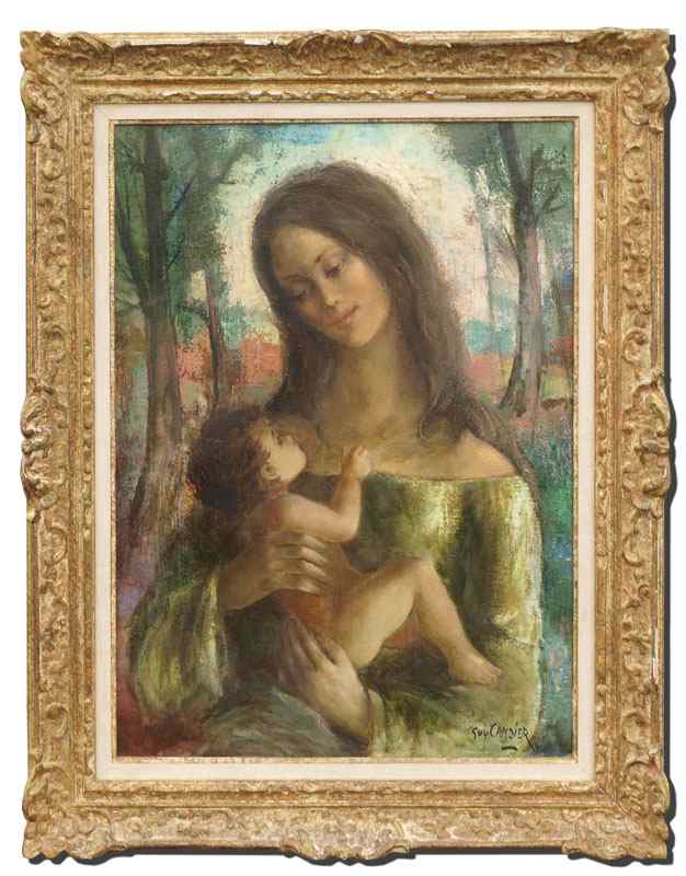 Appraisal: CAMBIER Guy French - Mother and Child Oil Canvas ''