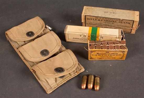 Appraisal: Group of ammunition including three pouch canvas ammo holder each