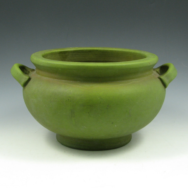 Appraisal: Roseville Antique Matte Green - jardiniere with handles Unmarked With