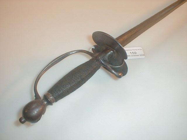 Appraisal: A steel hilted small sword with a tapering triangular blade